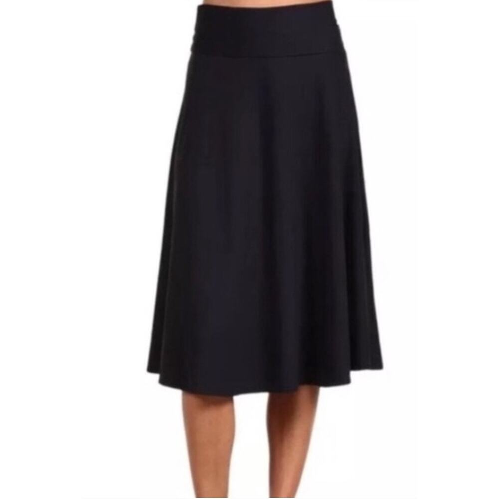 Patagonia Morning Glory Fold Over Midi Skirt Black Women's XL